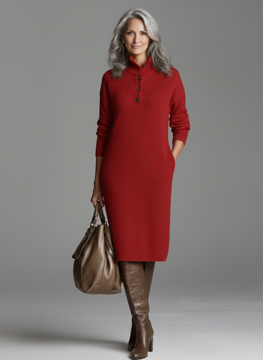 Britt | Vestido midi elegante con espalda descubierta