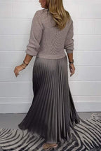 Claudia - Vestido Maxi con Jersey y Falda Plisada