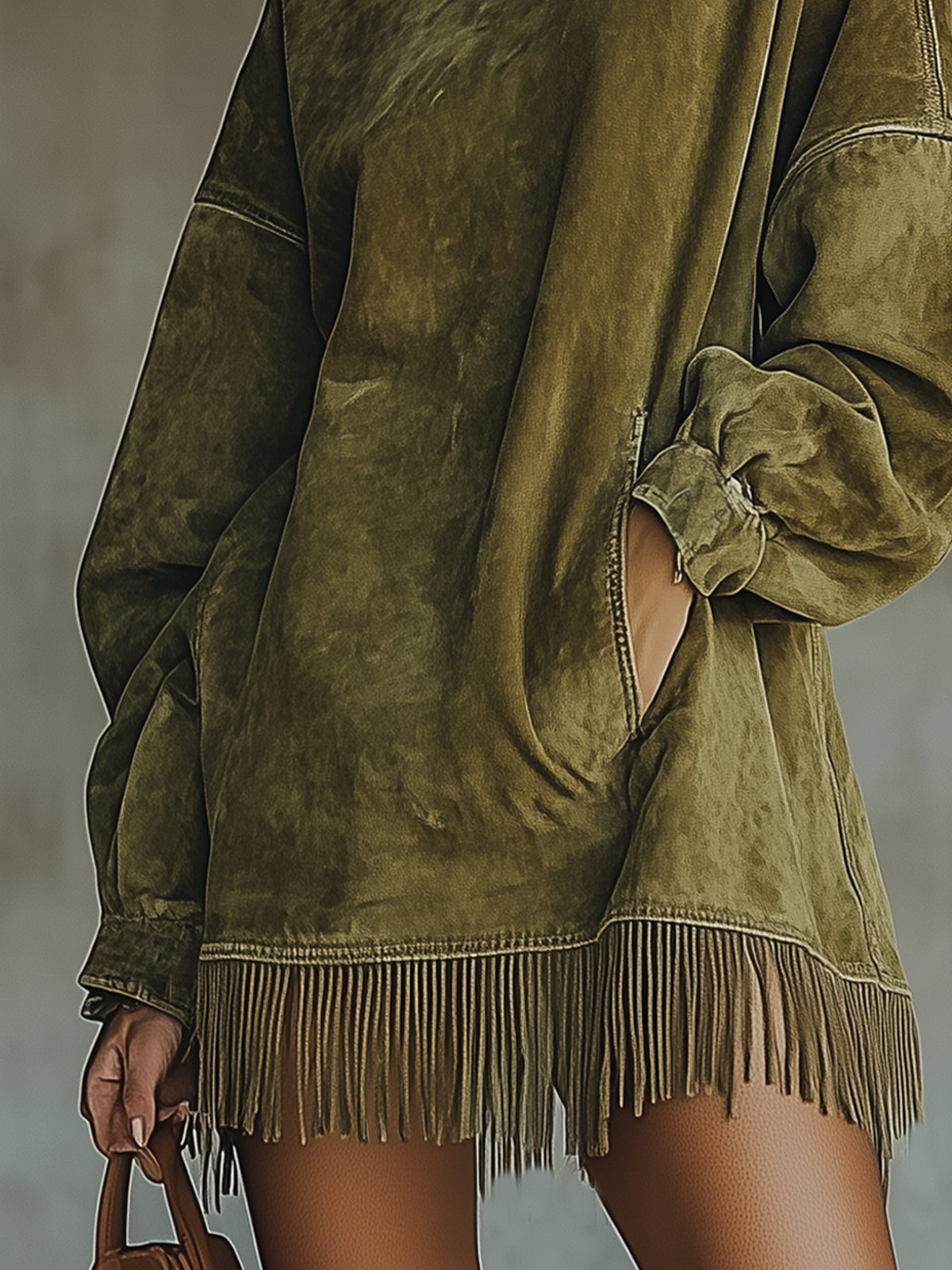 Olive - Vestido de cuello alto