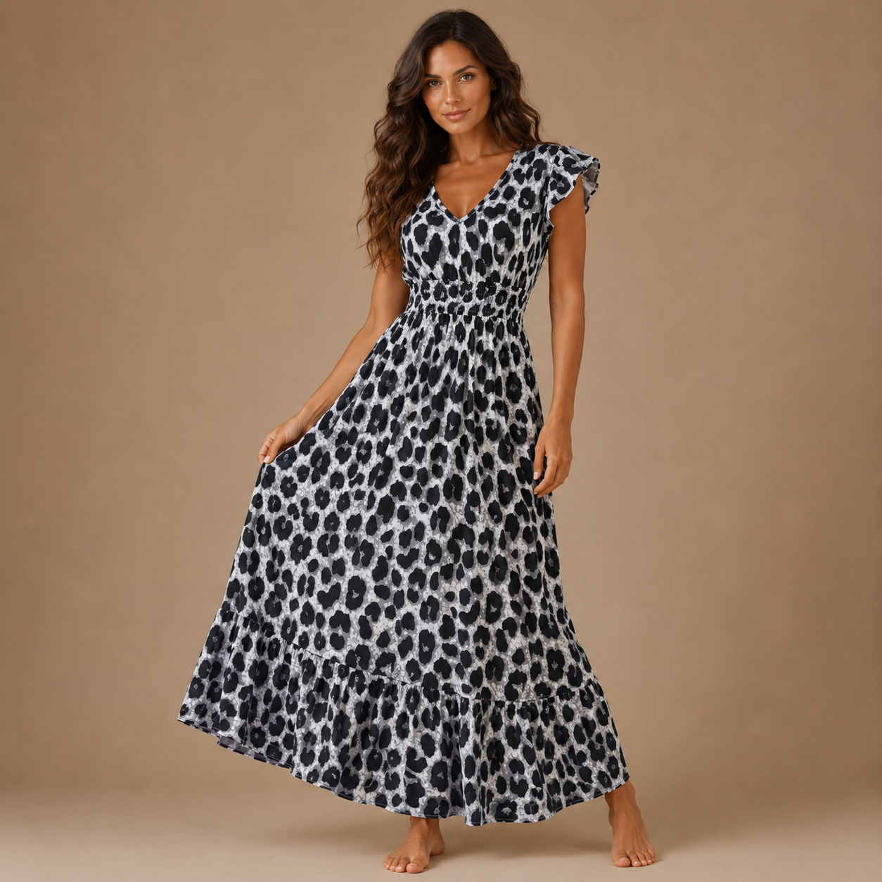 CARMEN | Vestido maxi de estilo barroco con escote en V