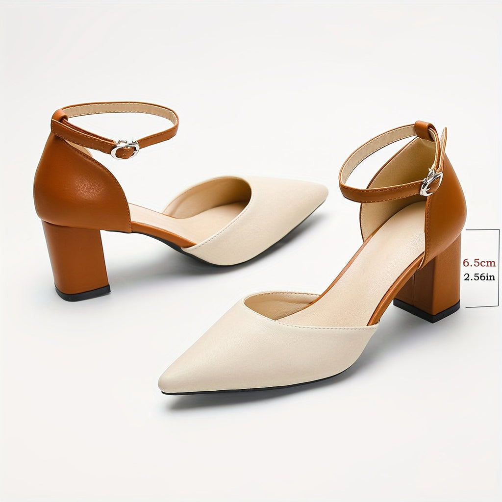 Marielle™ | Zapatos de tacón con cierre de velcro bicolor