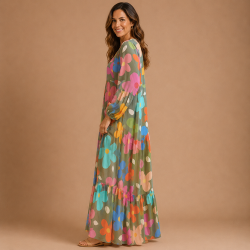 CORINNE | Vestido maxi con estampado floral