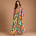 CORINNE | Vestido maxi con estampado floral