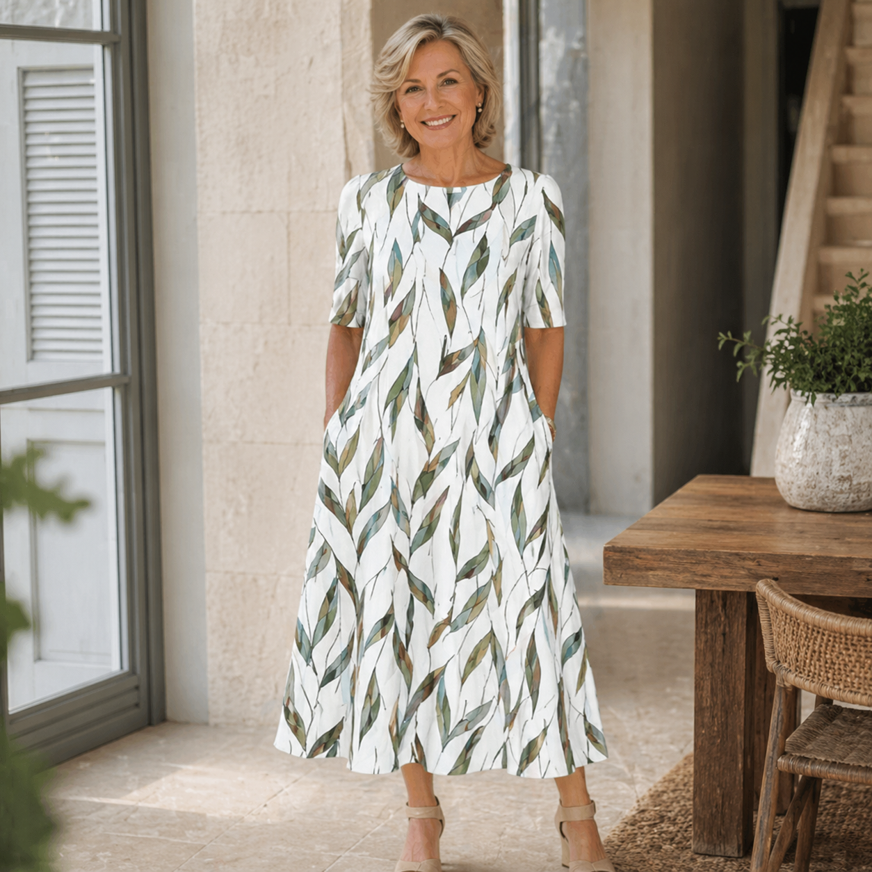 SARAH | Vestido midi floral, femenino y naturalmente elegante
