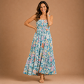 FIONA | Vestido maxi floral de tirantes ajustables que realza tu figura