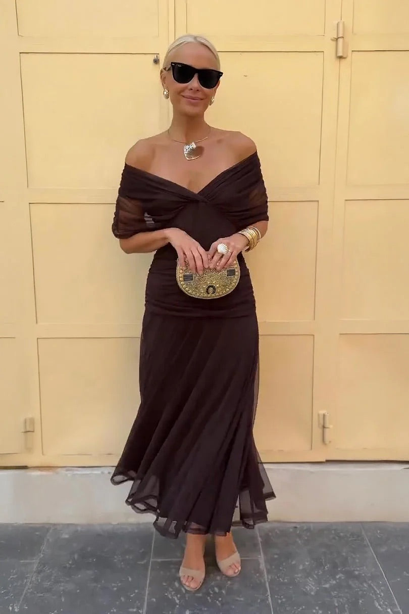Lydia | Vestido Maxi con Hombros al Descubierto