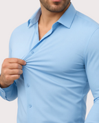 Camisa elástica azul claro