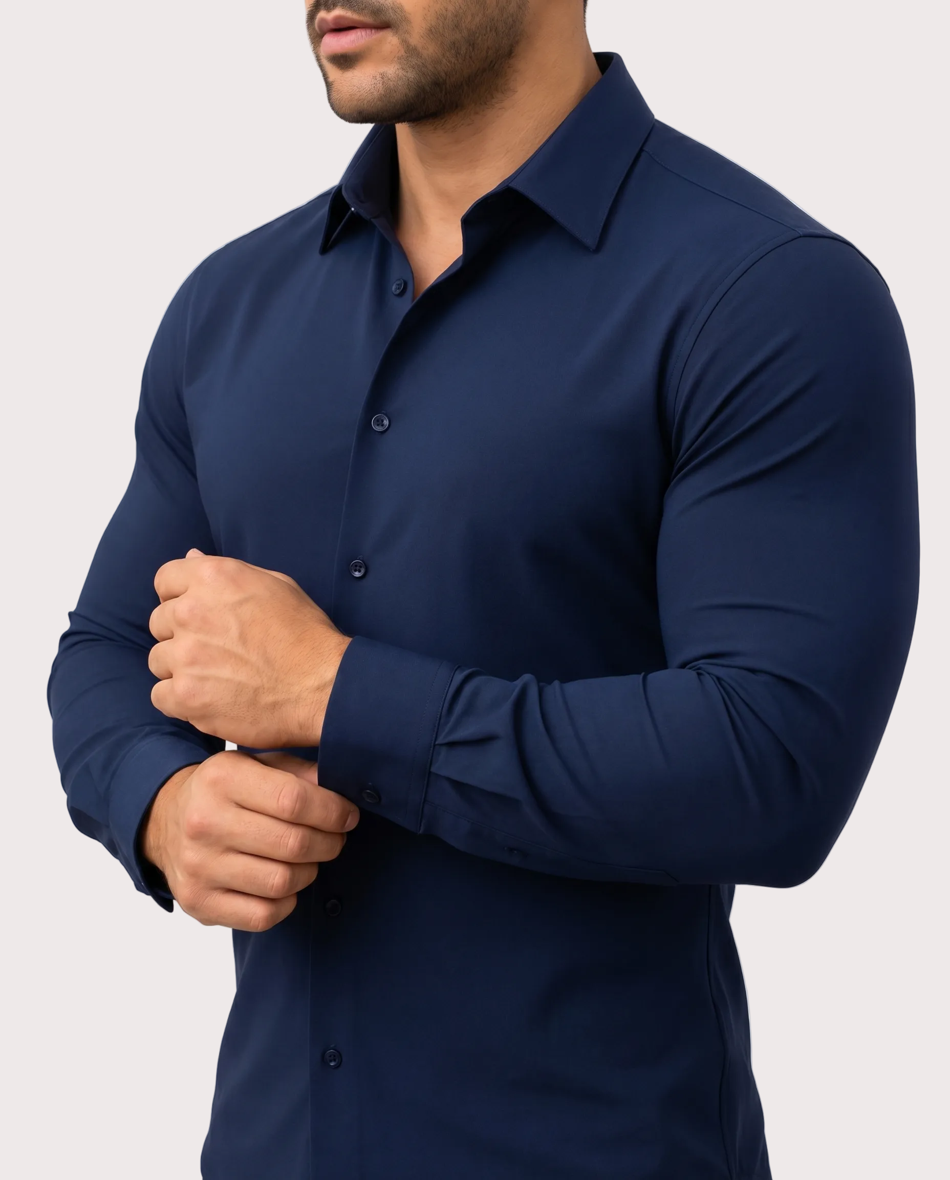 Camisa elástica azul claro