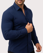 Camisa elástica azul claro