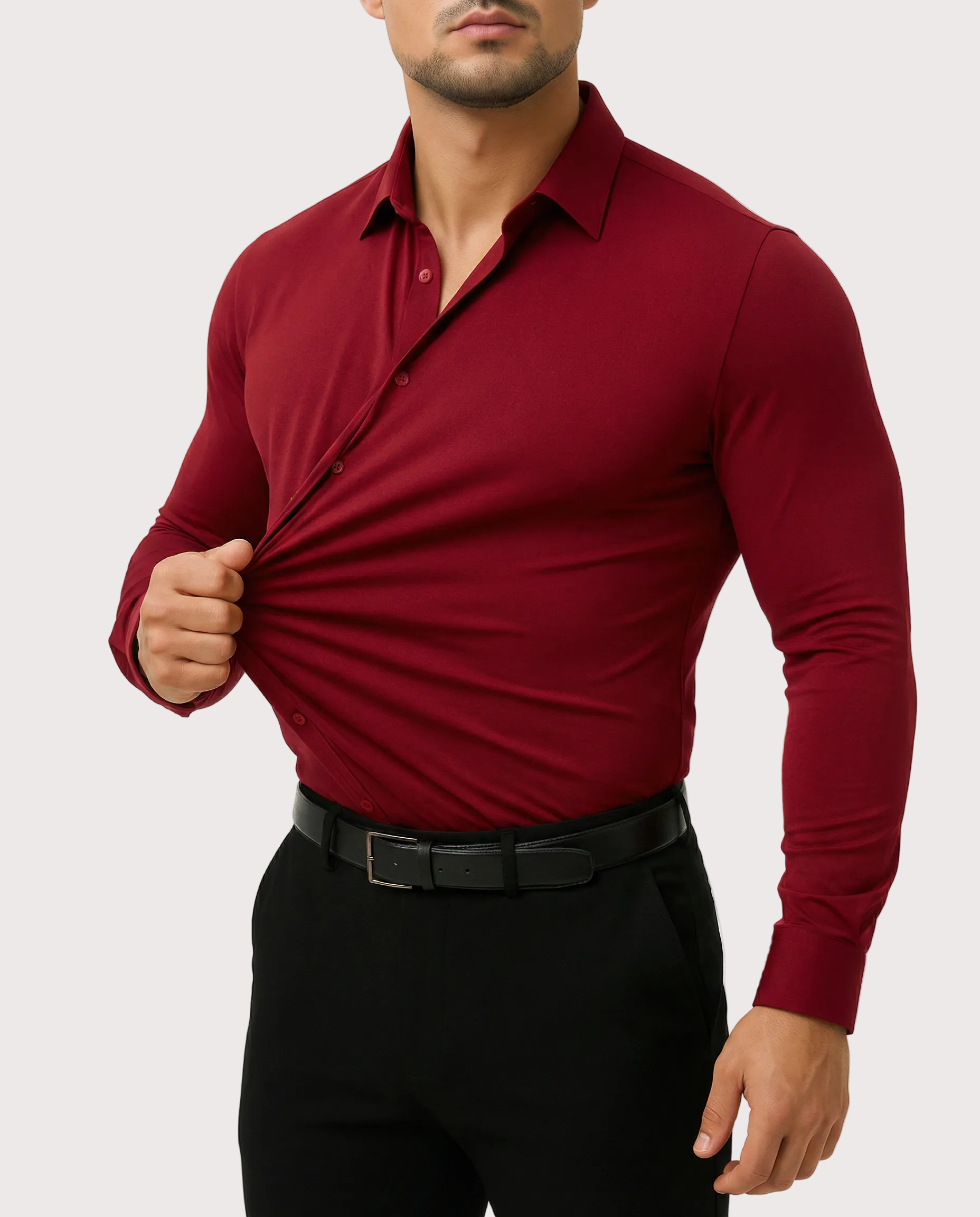 Camisa elástica azul claro