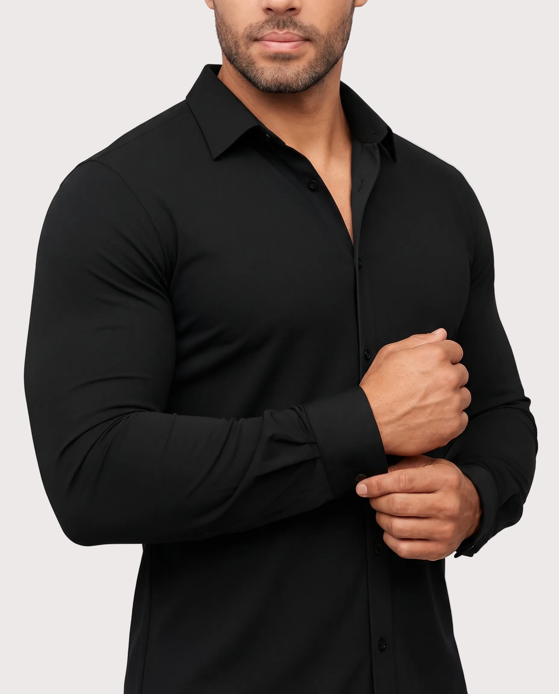 Camisa elástica azul claro