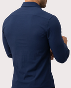 Camisa elástica azul claro