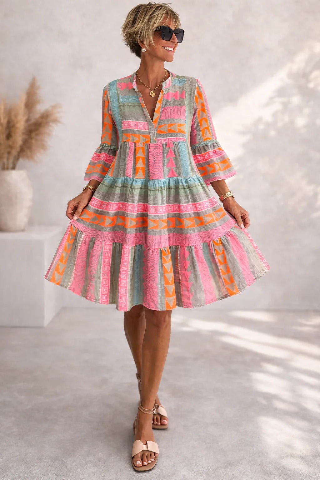 Lucy | Vestido Midi Fluido Estampado
