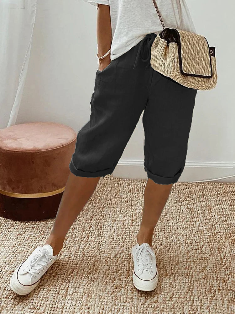 Gabriel Moreno® | Pantalones cortos de algodón y lino para mujer: 1+1 gratis