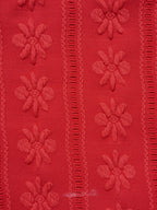Conjunto de bikini rojo con estampado jacquard, cuello halter y cordón